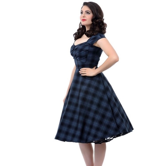 Stop Staring Dresses & Skirts - Stop Staring Blue Plaid Retro Cecilia Midi Dress